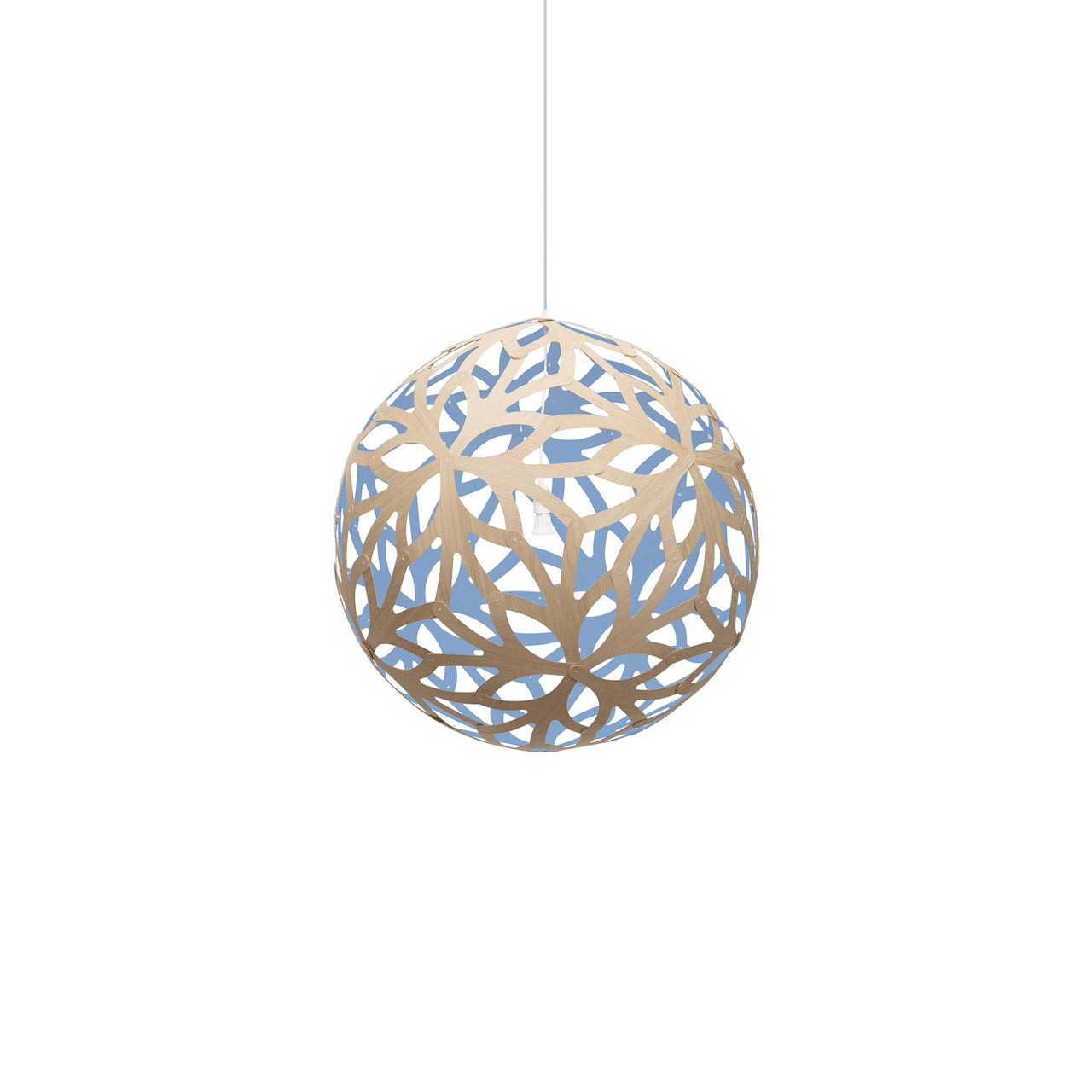Floral Pendant Light: Small + Bamboo + Blue
