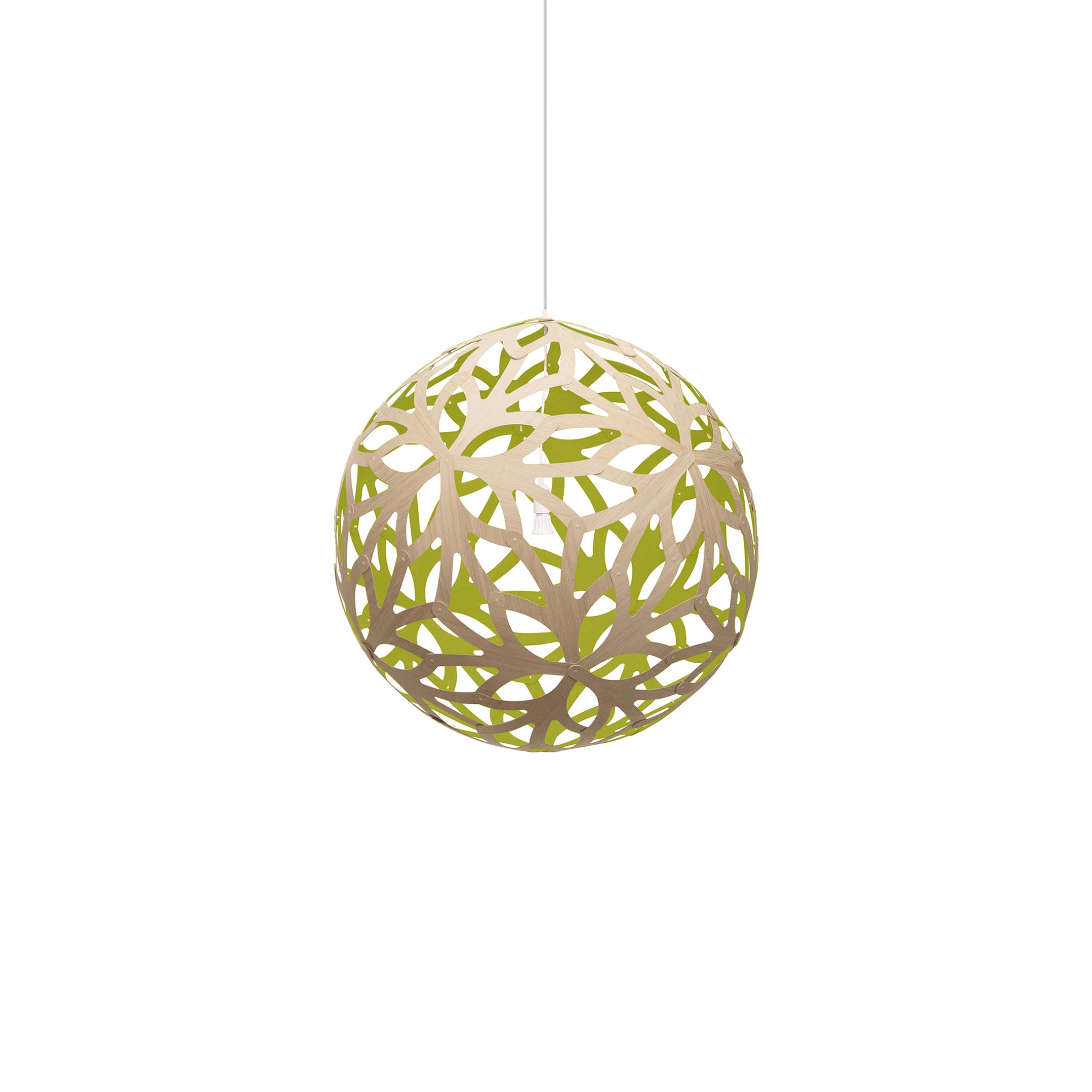 Floral Pendant Light: Small + Bamboo + Lime
