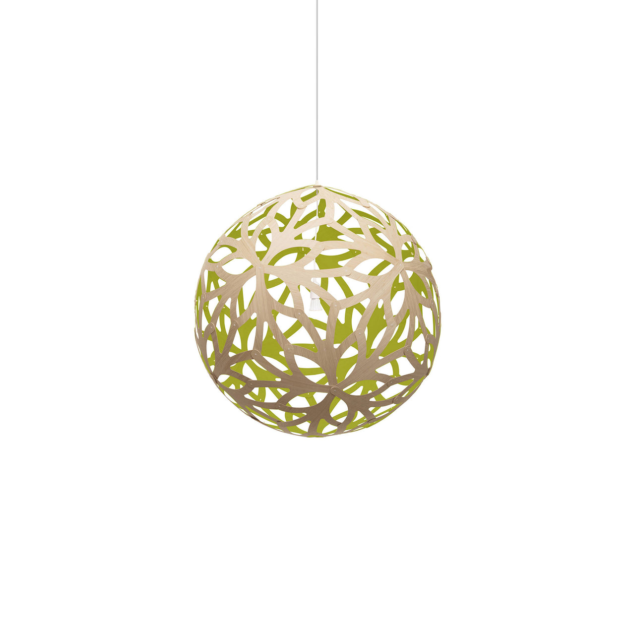Floral Pendant Light: Small + Bamboo + Lime
