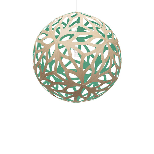 Floral Pendant Light: XX Large + Bamboo + Aqua + White