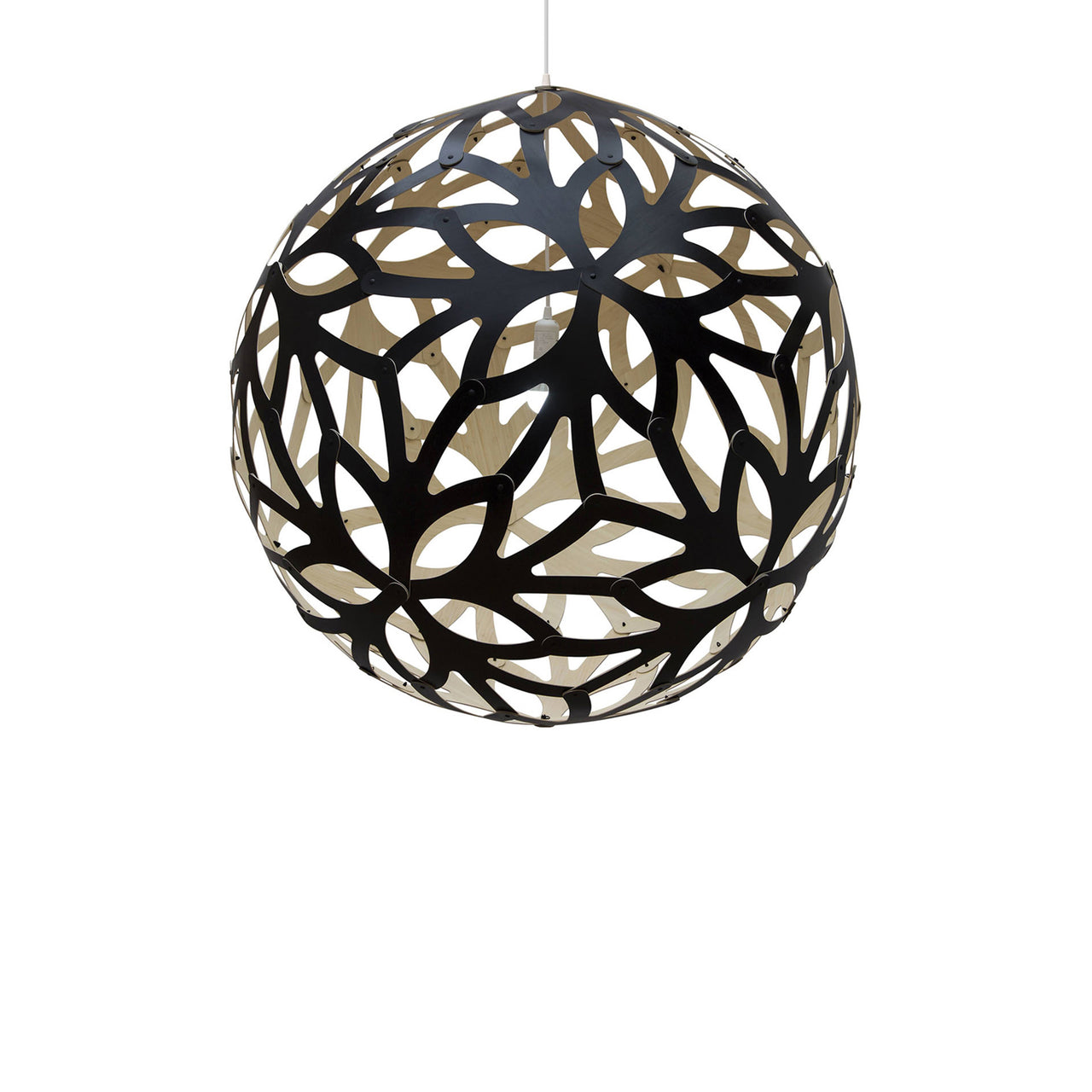 Floral Pendant Light: XX Large + Black + Bamboo + White