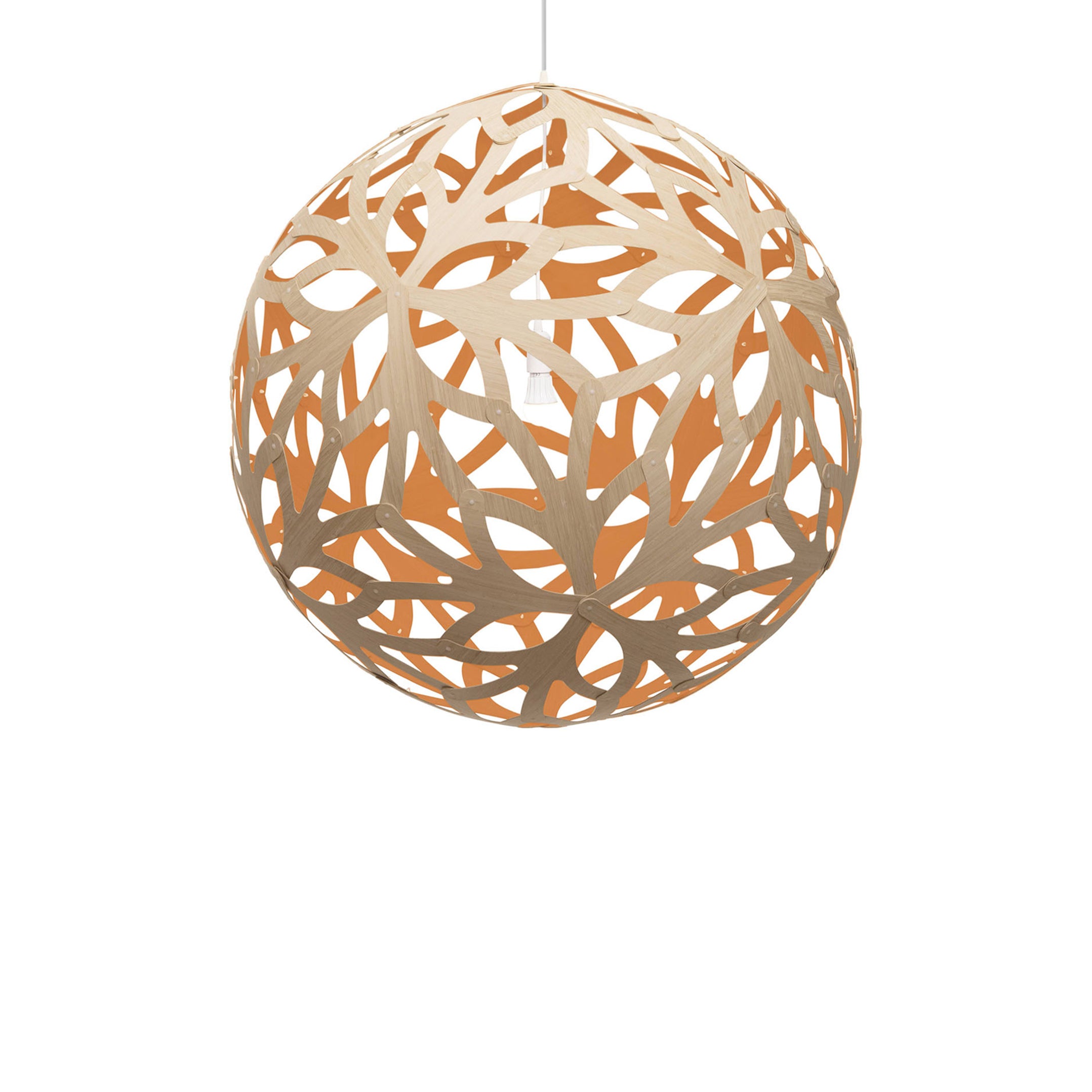 Floral Pendant Light: XX Large + Bamboo + Orange + White