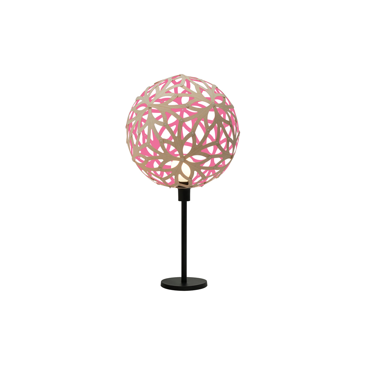 Floral Table Lamp: Bamboo + Pink