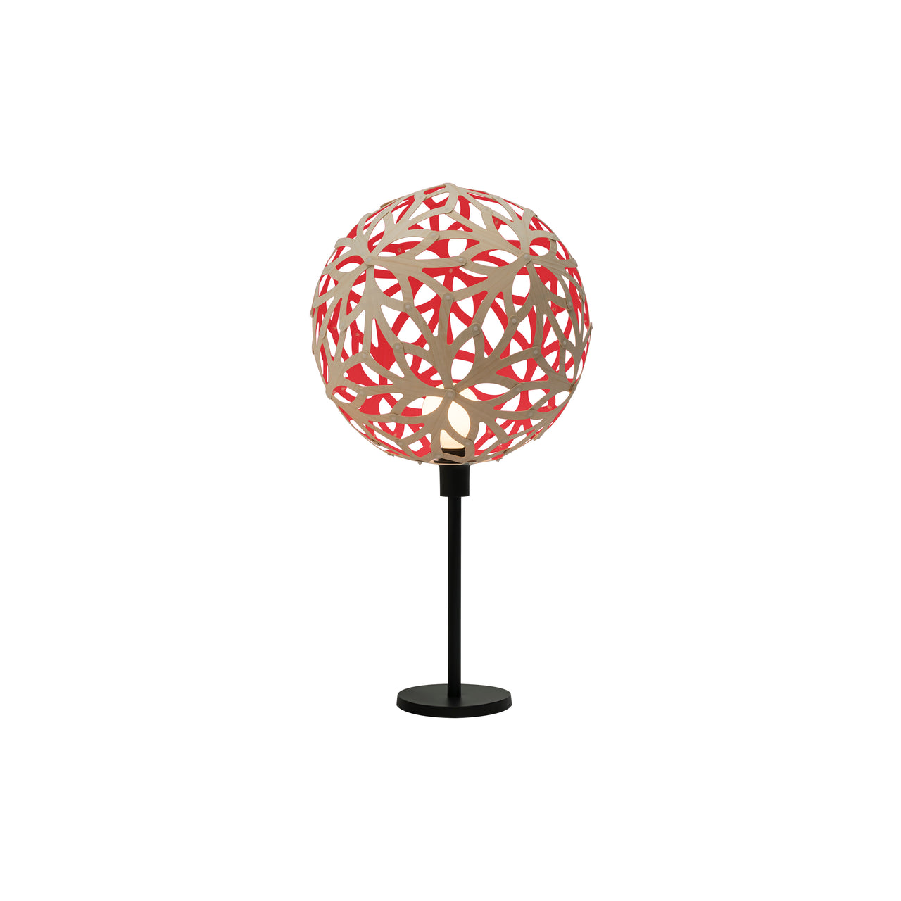 Floral Table Lamp: Bamboo + Red