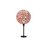 Floral Table Lamp: Bamboo + Red