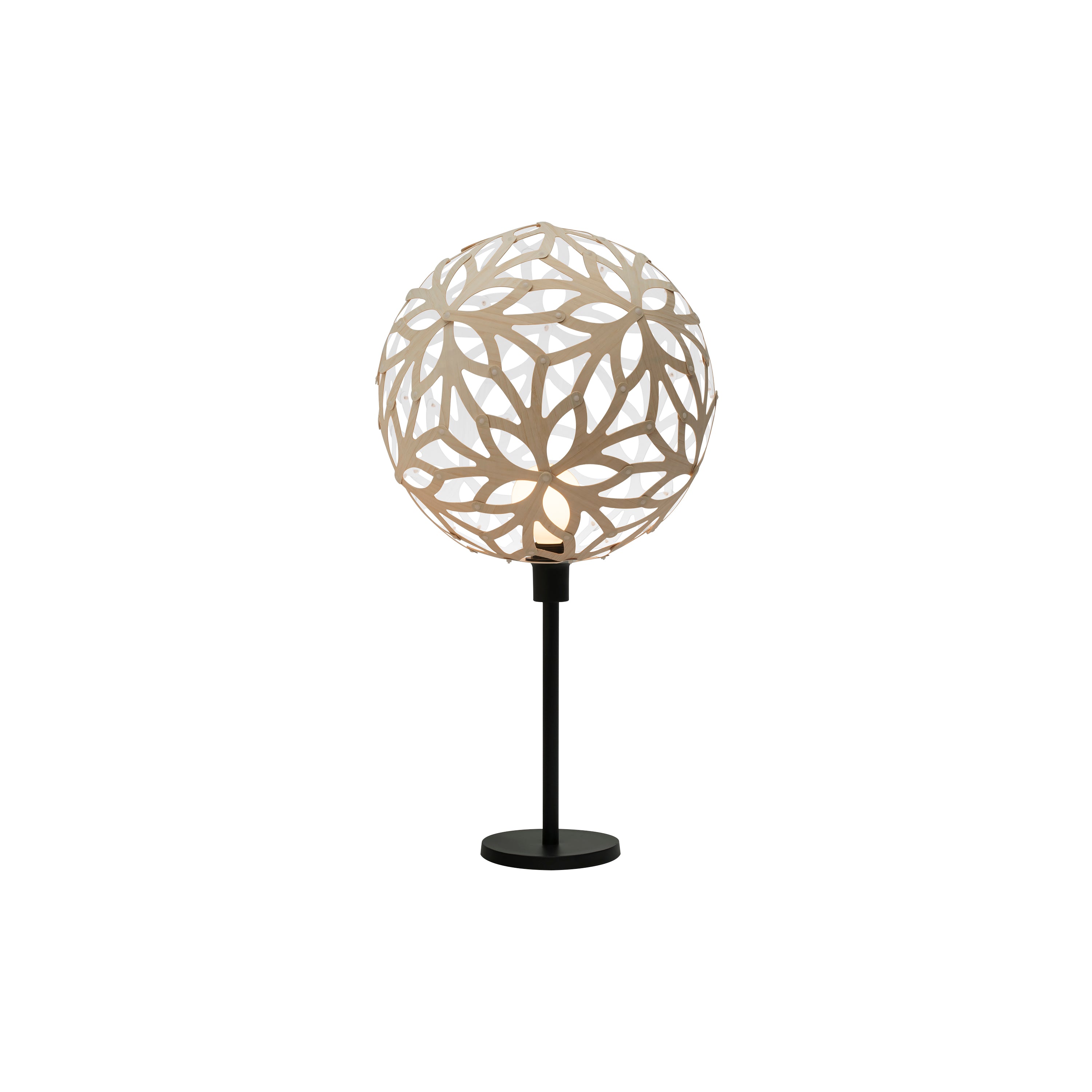 Floral Table Lamp: Bamboo + White