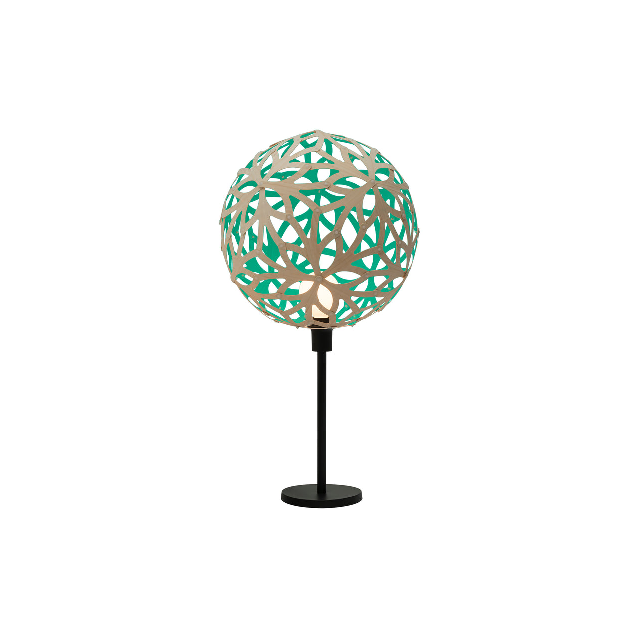 Floral Table Lamp: Bamboo + Aqua