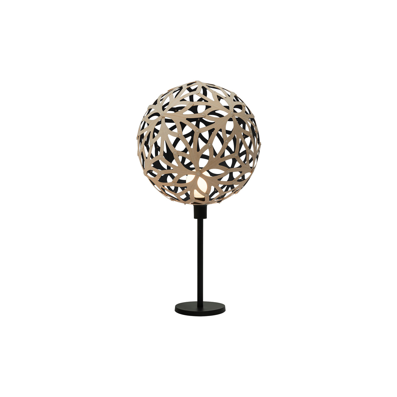 Floral Table Lamp: Bamboo + Black