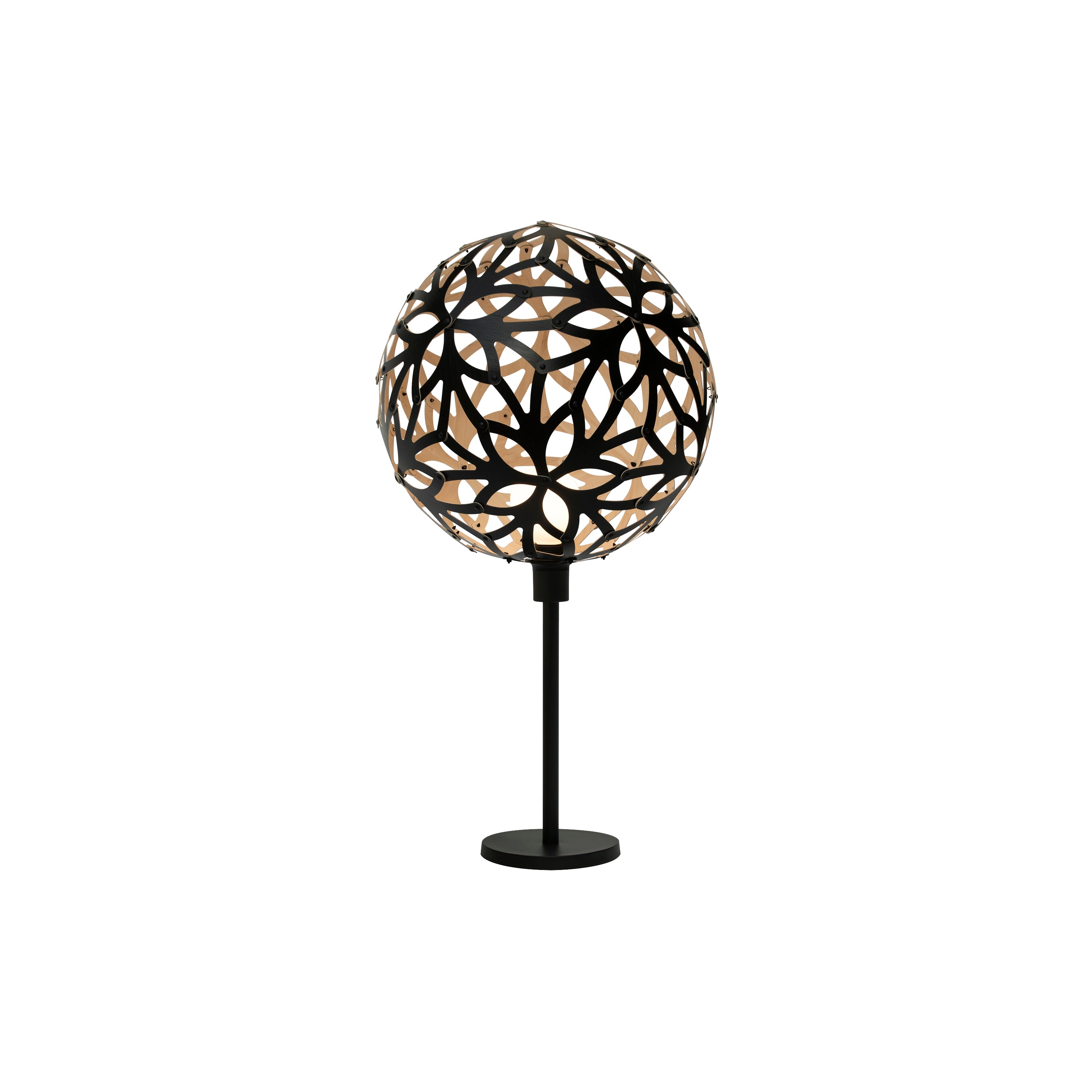 Floral Table Lamp: Black + Bamboo