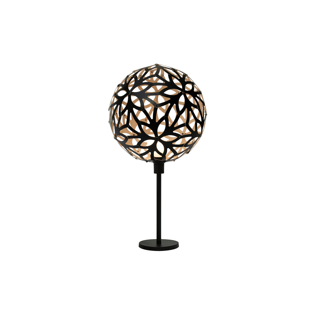Floral Table Lamp: Black + Bamboo