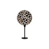 Floral Table Lamp: Black + Bamboo