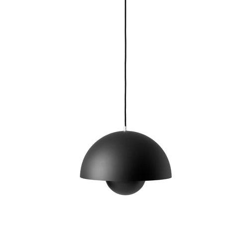 Big FlowerPot VP2 Pendant: Matte Black + Black