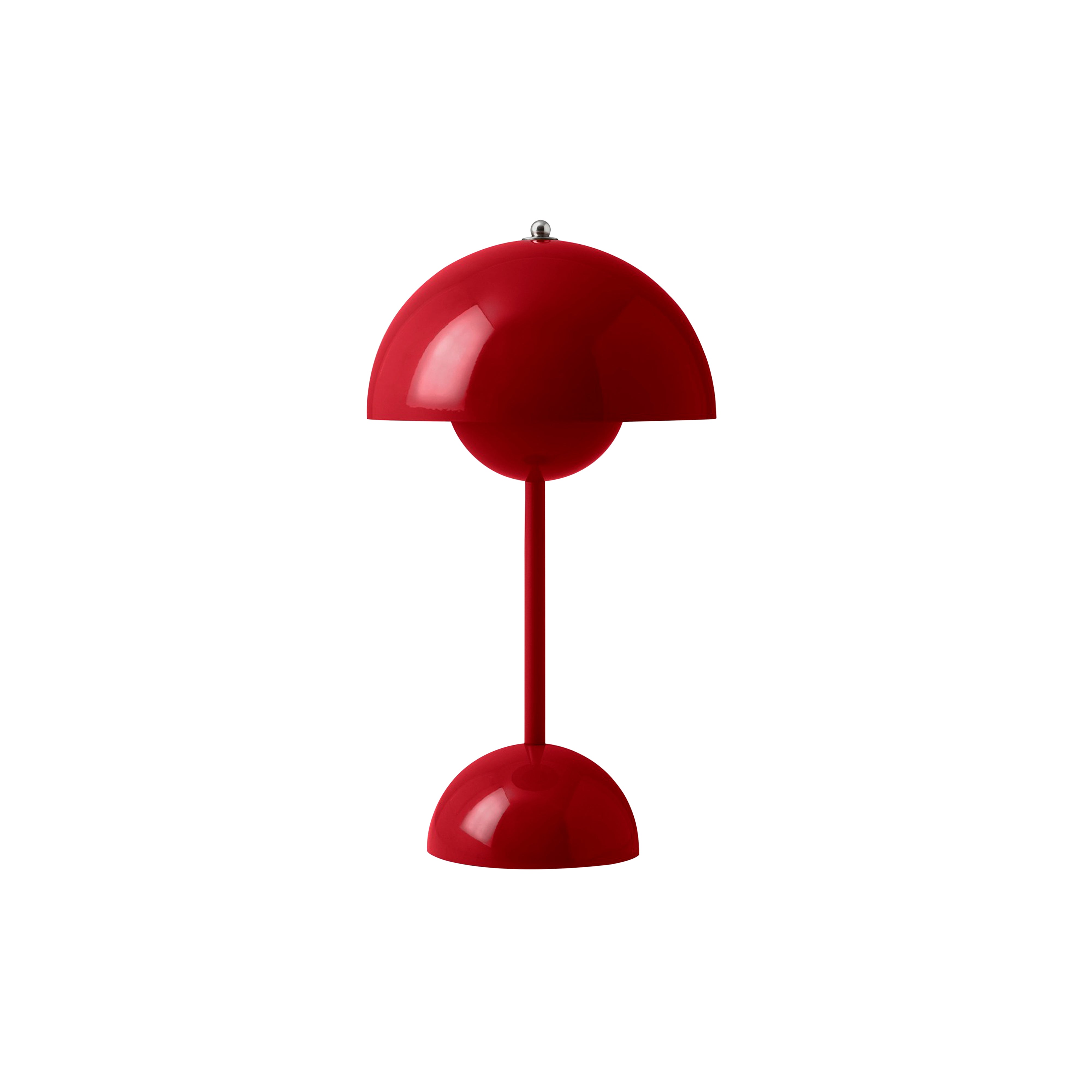 Flowerpot Portable Table Lamp: VP9 + Vermilion Red