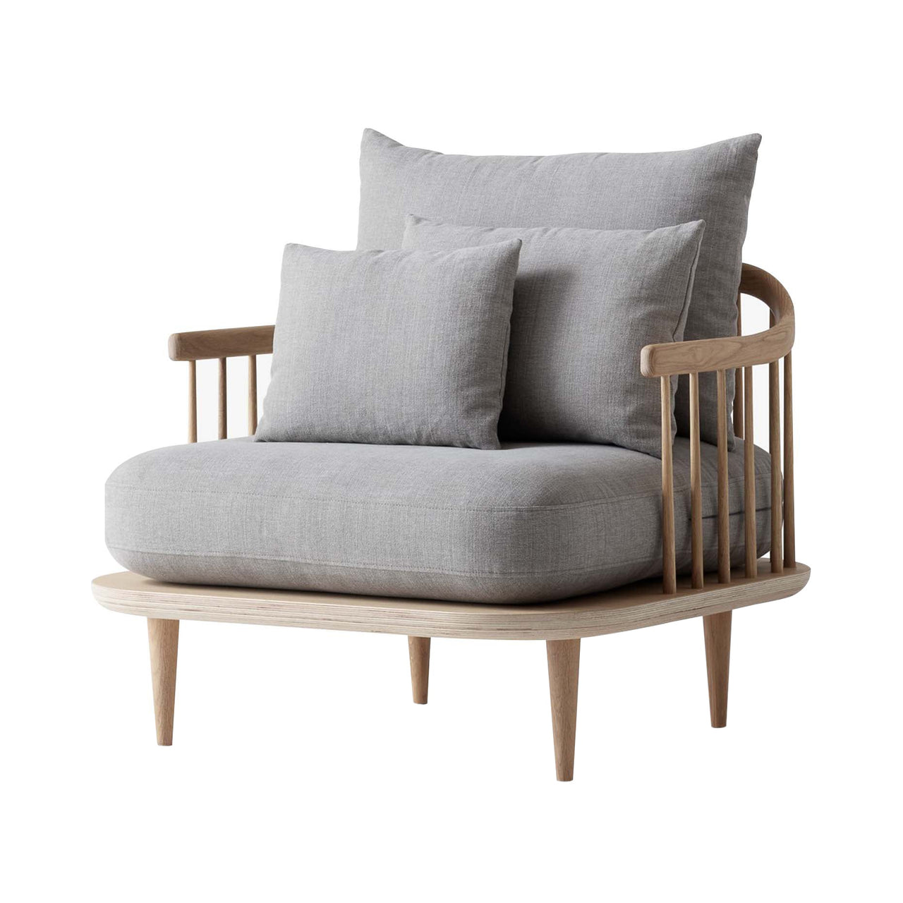 Fly Series Lounge Chair: SC1 + White Oiled Oak + Hot Madison Reboot 094