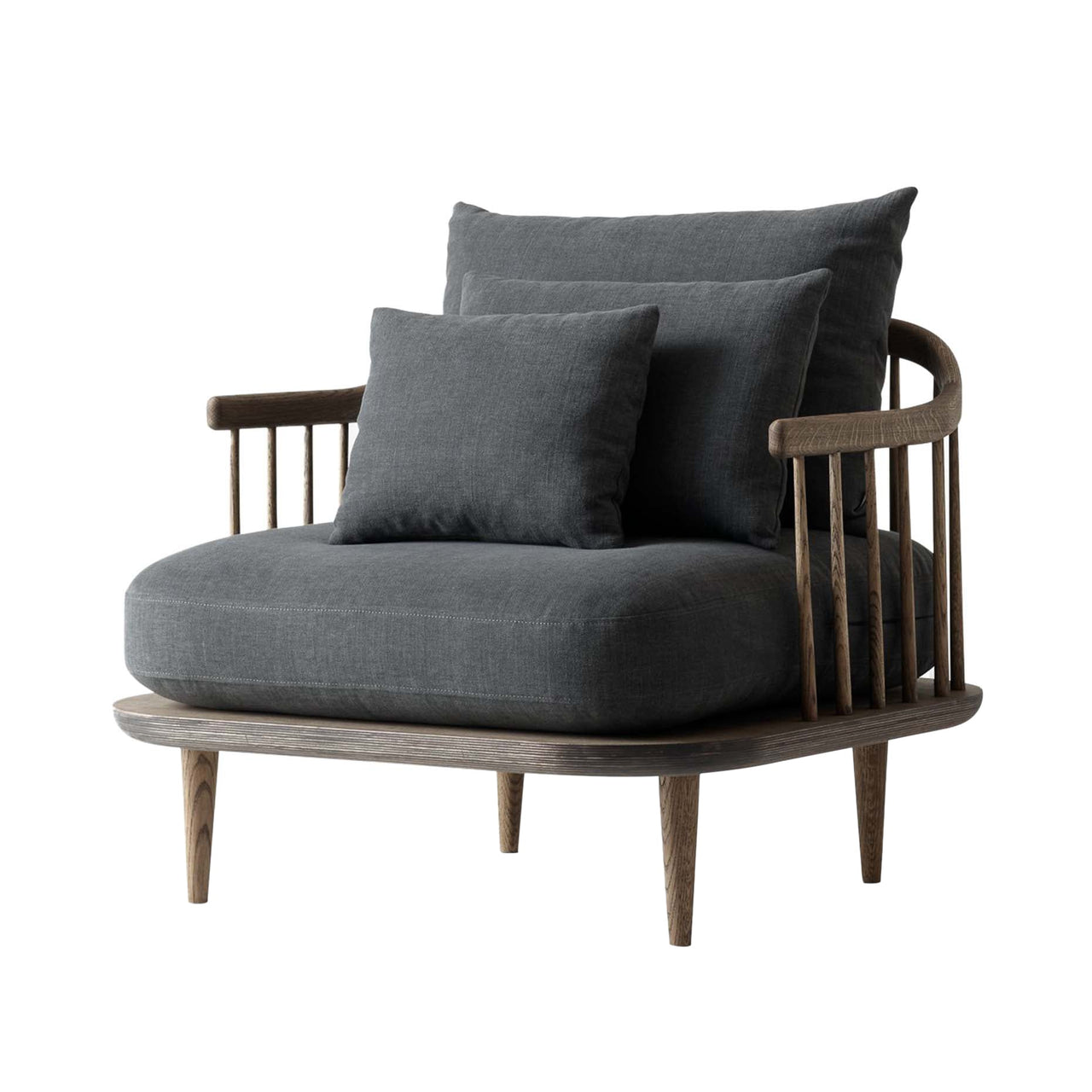 Fly Series Lounge Chair: SC1 + Smoked Oiled Oak + Hot Madison Reboot 093
