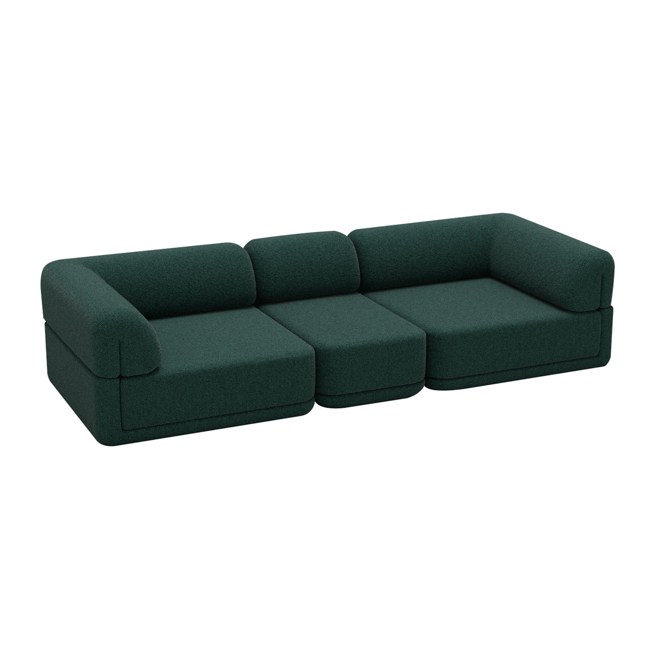 Cube Modular Sofa: Slim + Configuration 6 + Boucle Forest Green