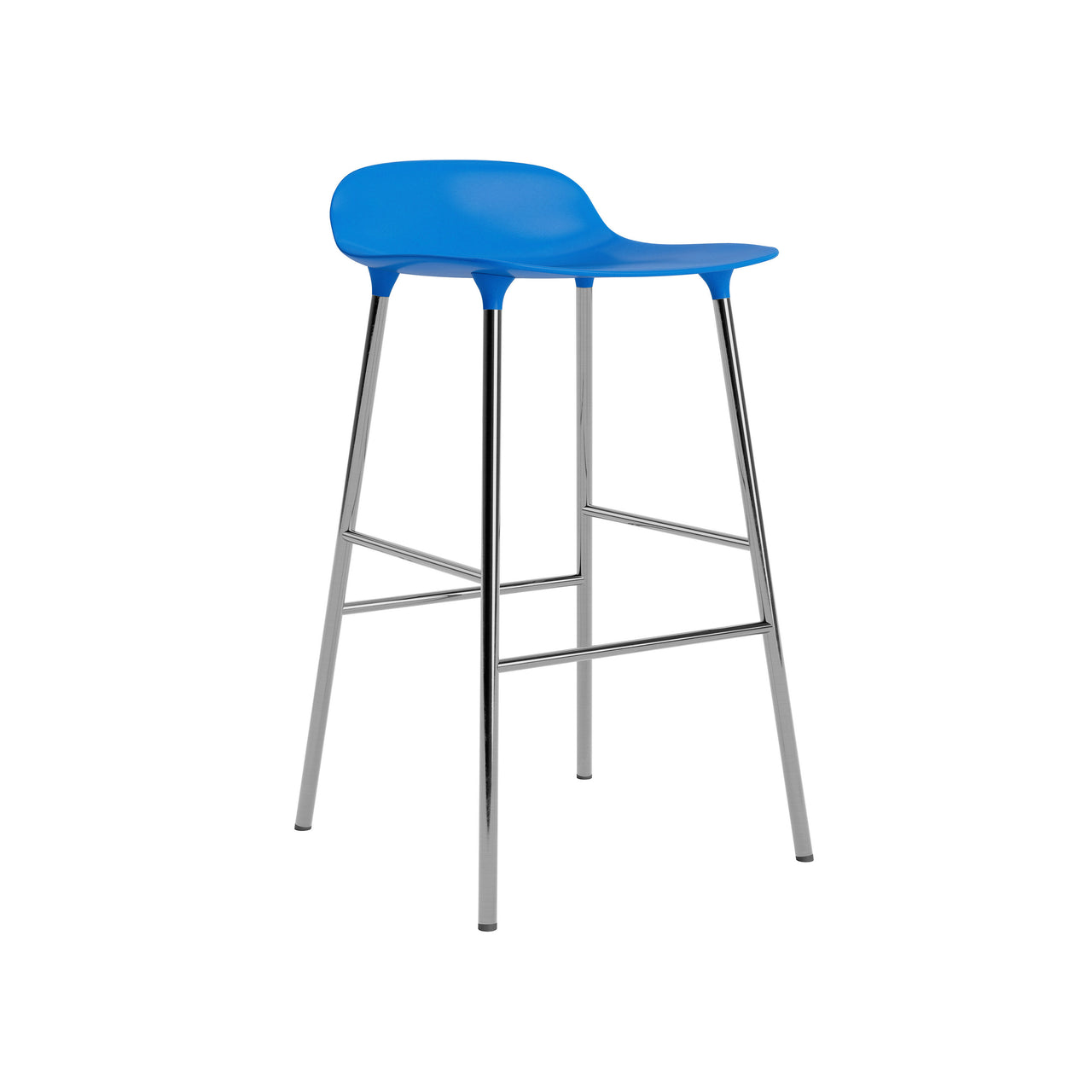 Form Bar + Counter Stool: Chrome + Counter + Bright Blue