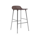 Form Bar + Counter Stool: Chrome + Counter + Brown
