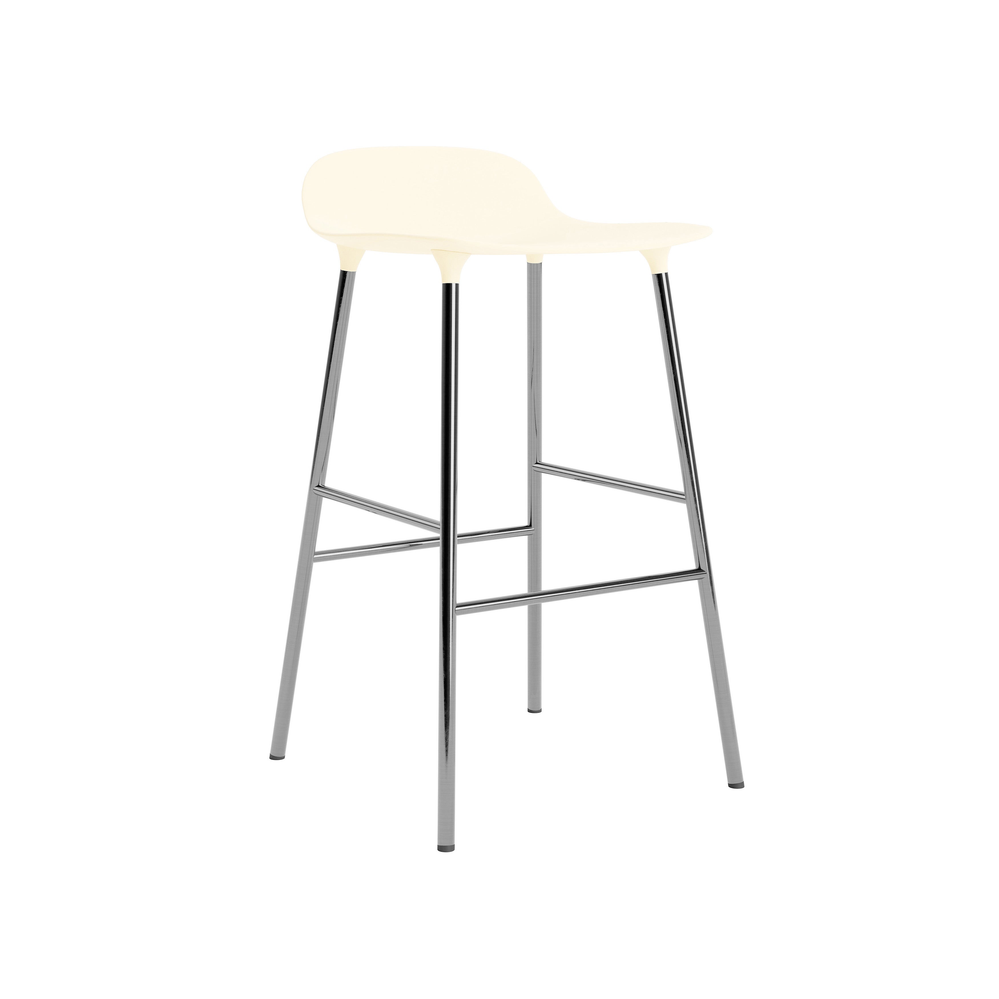 Form Bar + Counter Stool: Chrome + Counter + Cream