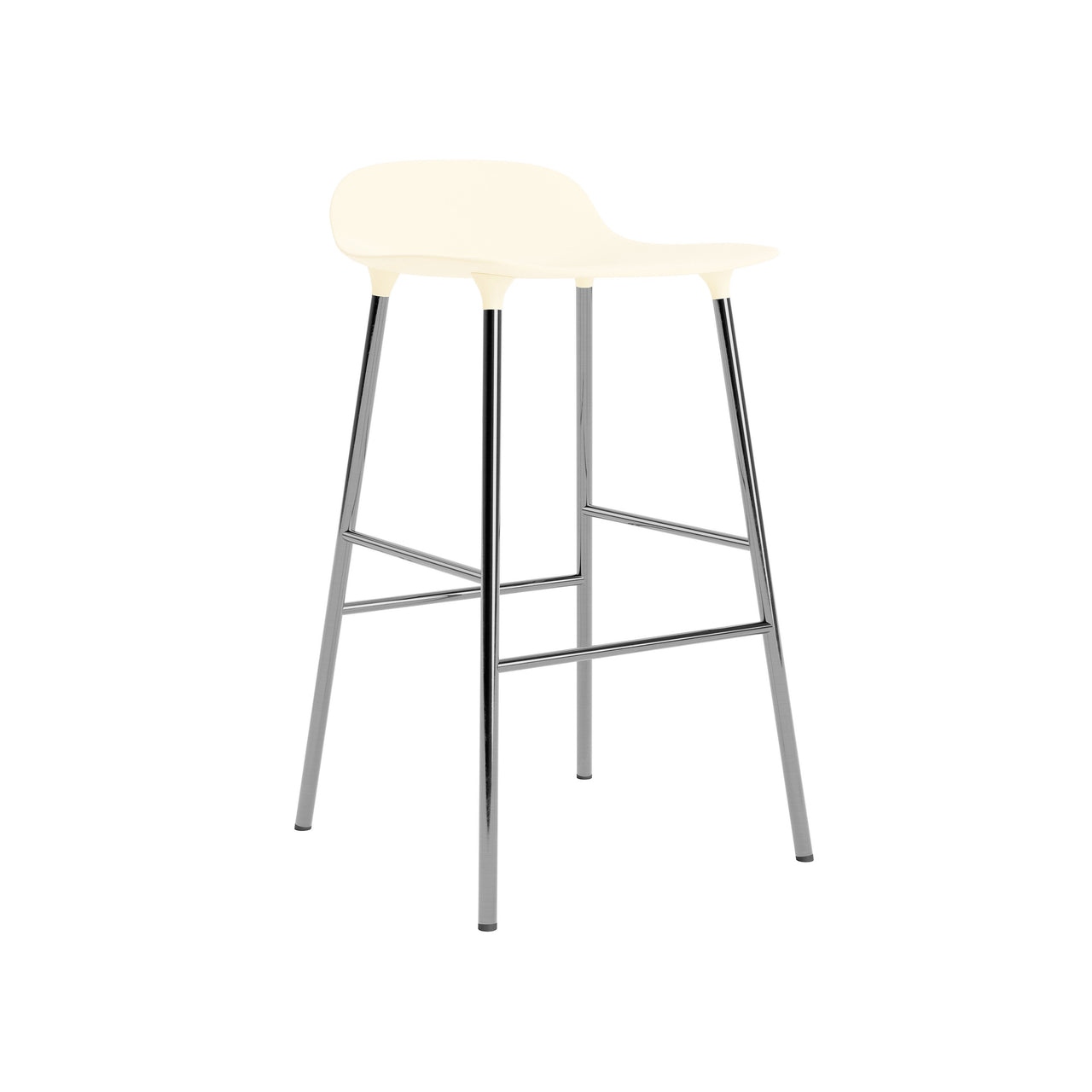 Form Bar + Counter Stool: Chrome + Counter + Cream