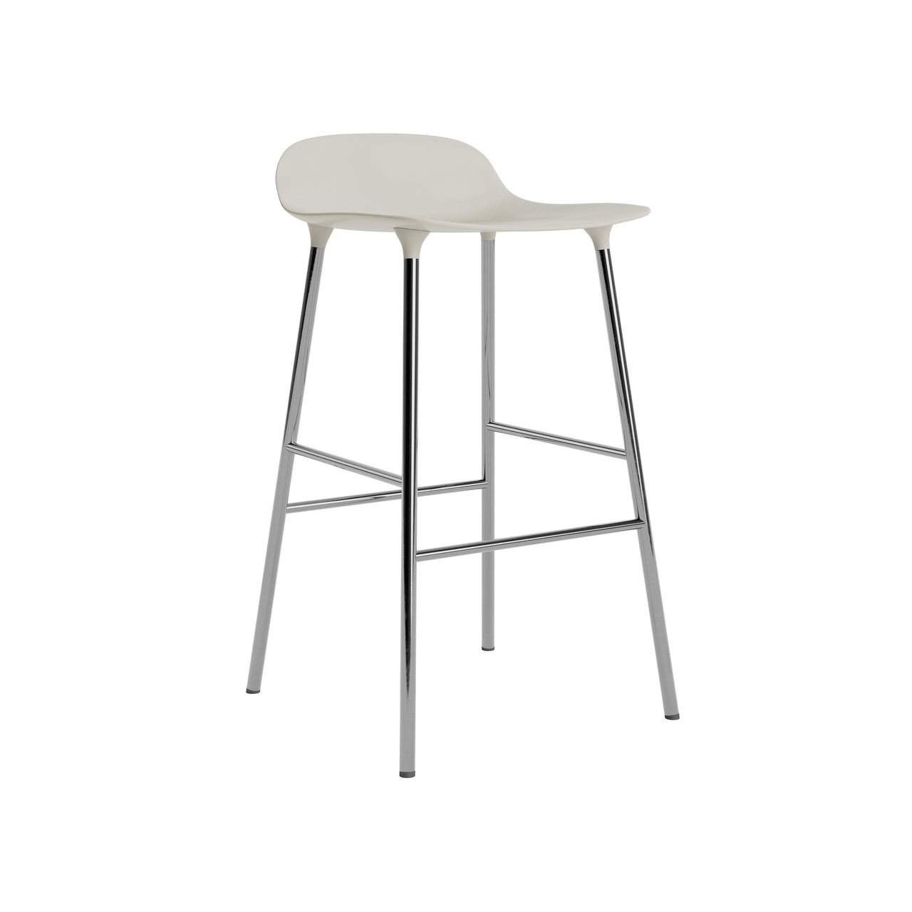 Form Bar + Counter Stool: Chrome + Counter + Light Grey