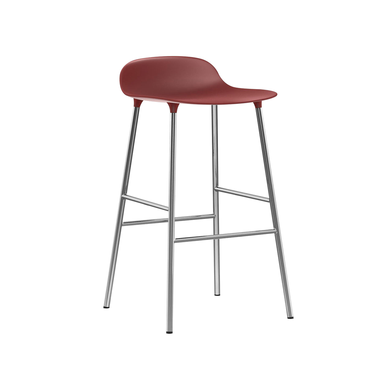 Form Bar + Counter Stool: Chrome + Counter + Red