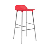 Form Bar + Counter Stool: Chrome + Bar + Bright Red