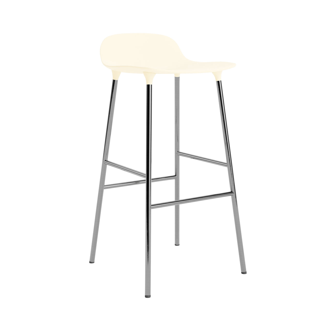 Form Bar + Counter Stool: Chrome + Bar + Cream