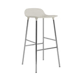 Form Bar + Counter Stool: Chrome + Bar + Light Grey