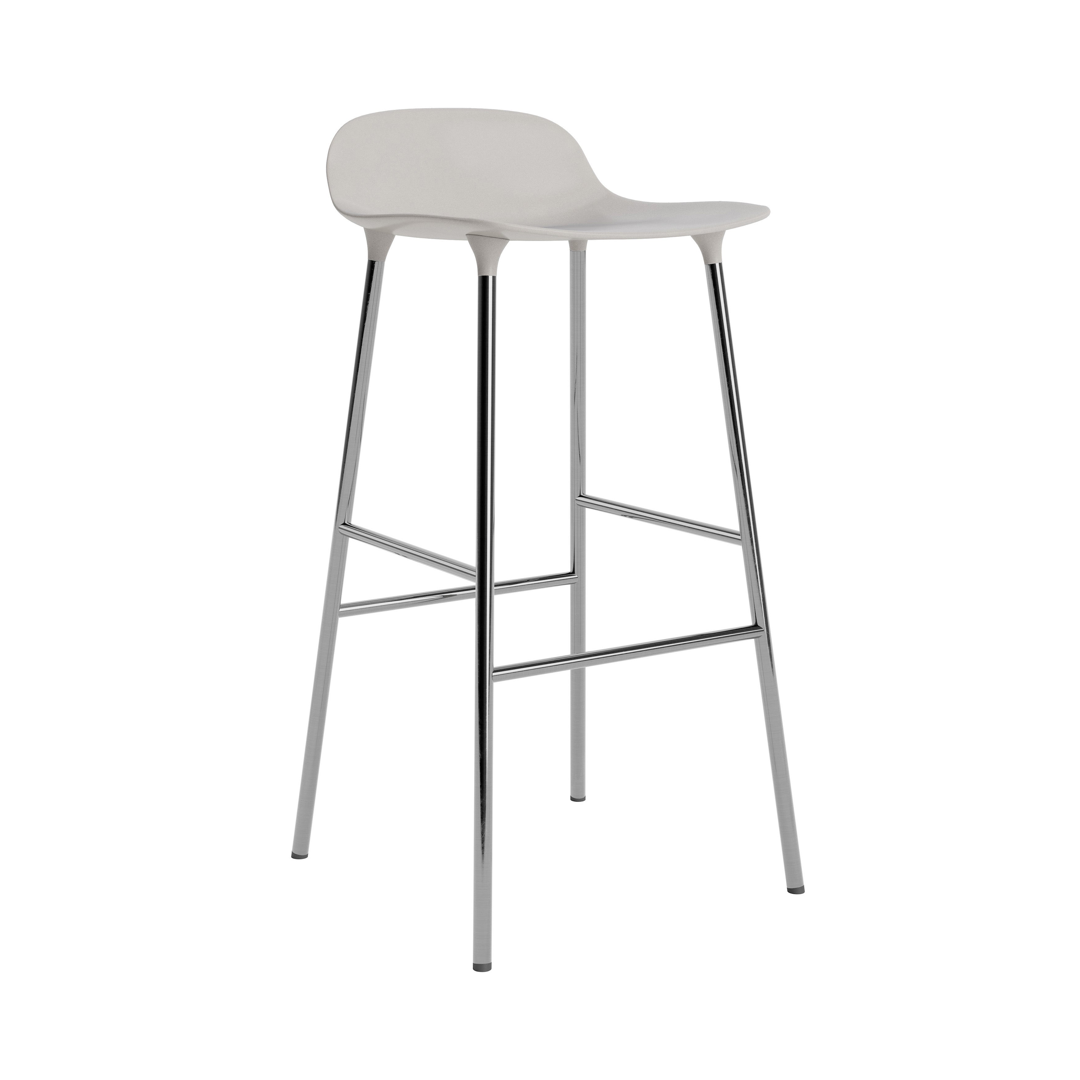 Form Bar + Counter Stool: Chrome + Bar + Warm Grey