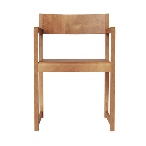 01 Arm Chair: Warm Brown Birch + Without Cushion
