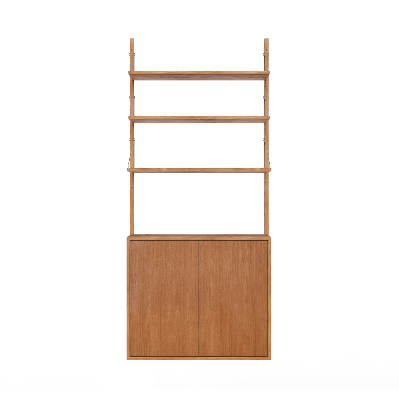 Shelf Library: High (W80) + Cabinet Section - Medium + Natural Oiled Oak