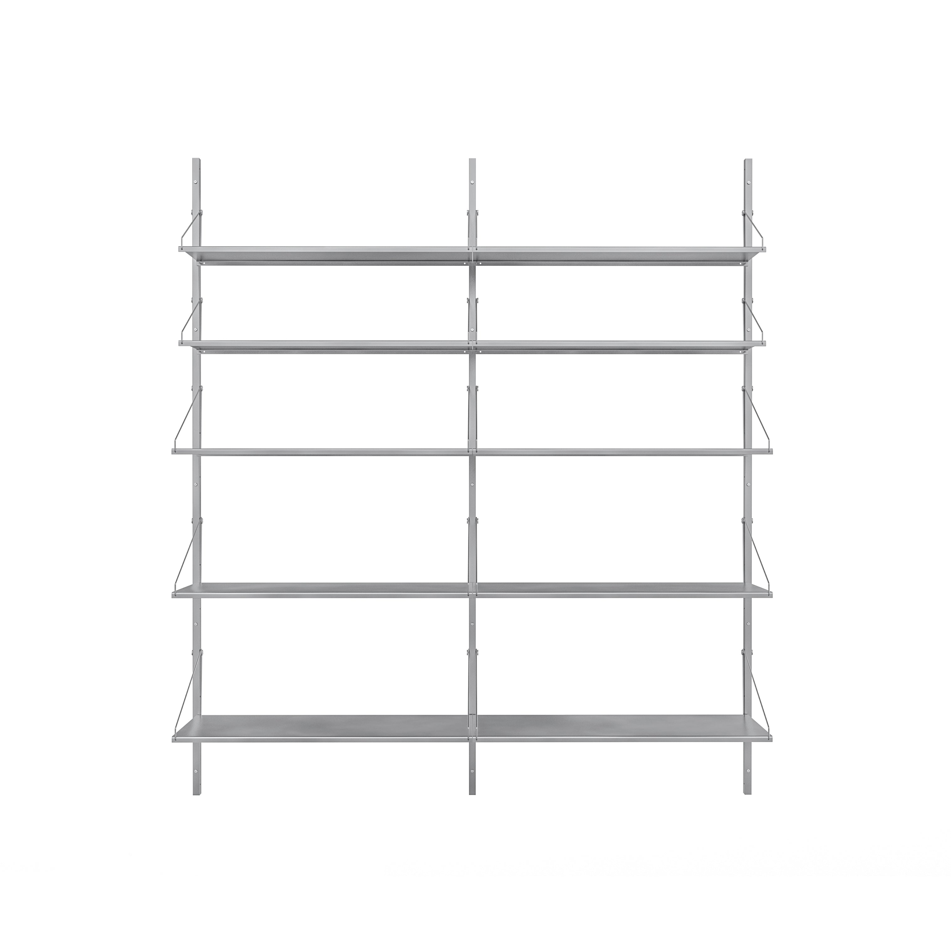 Shelf Library: Steel + High (W80) + Double Section + Stainless Steel