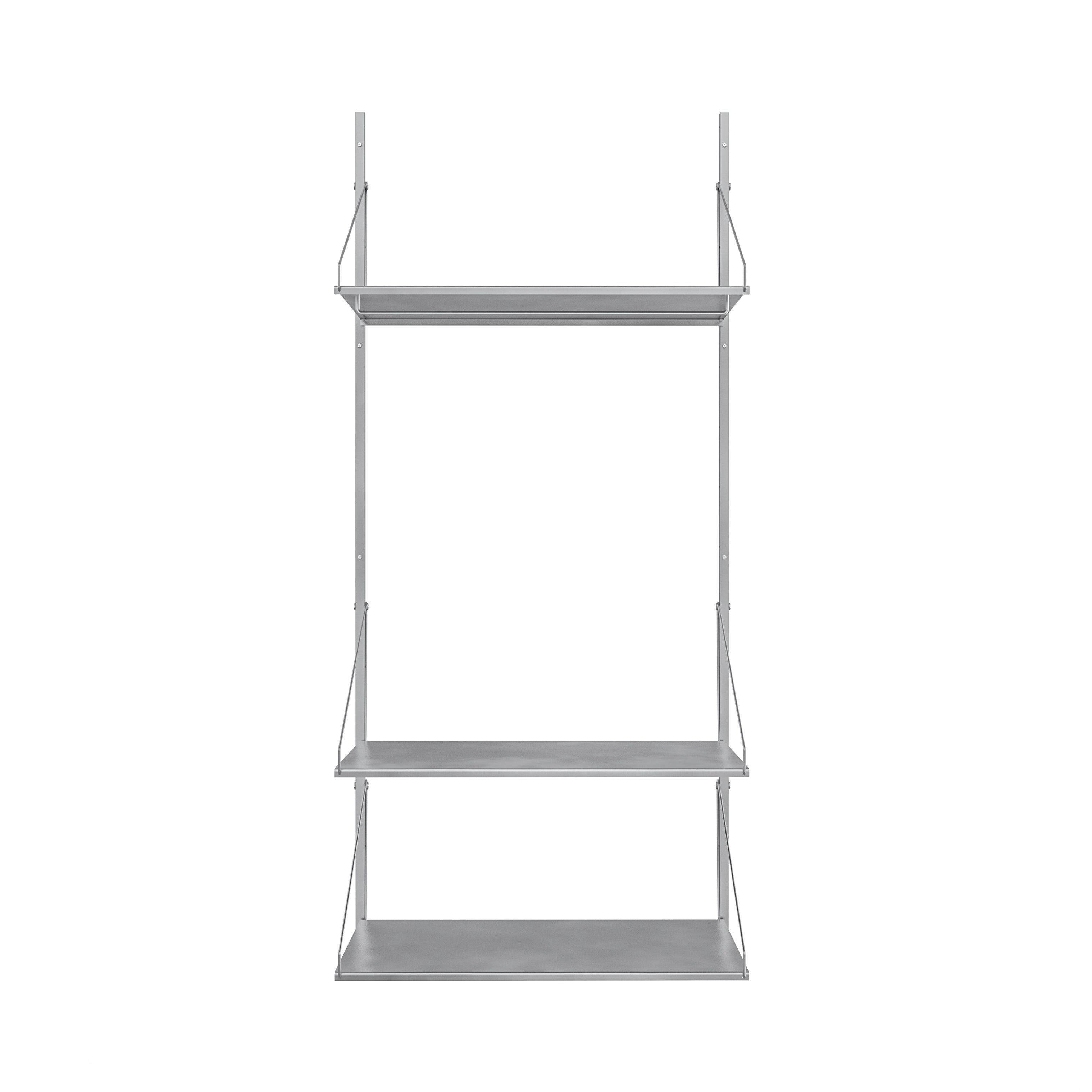 Shelf Library: Steel + High (W80) + Hanger Section + Stainless Steel