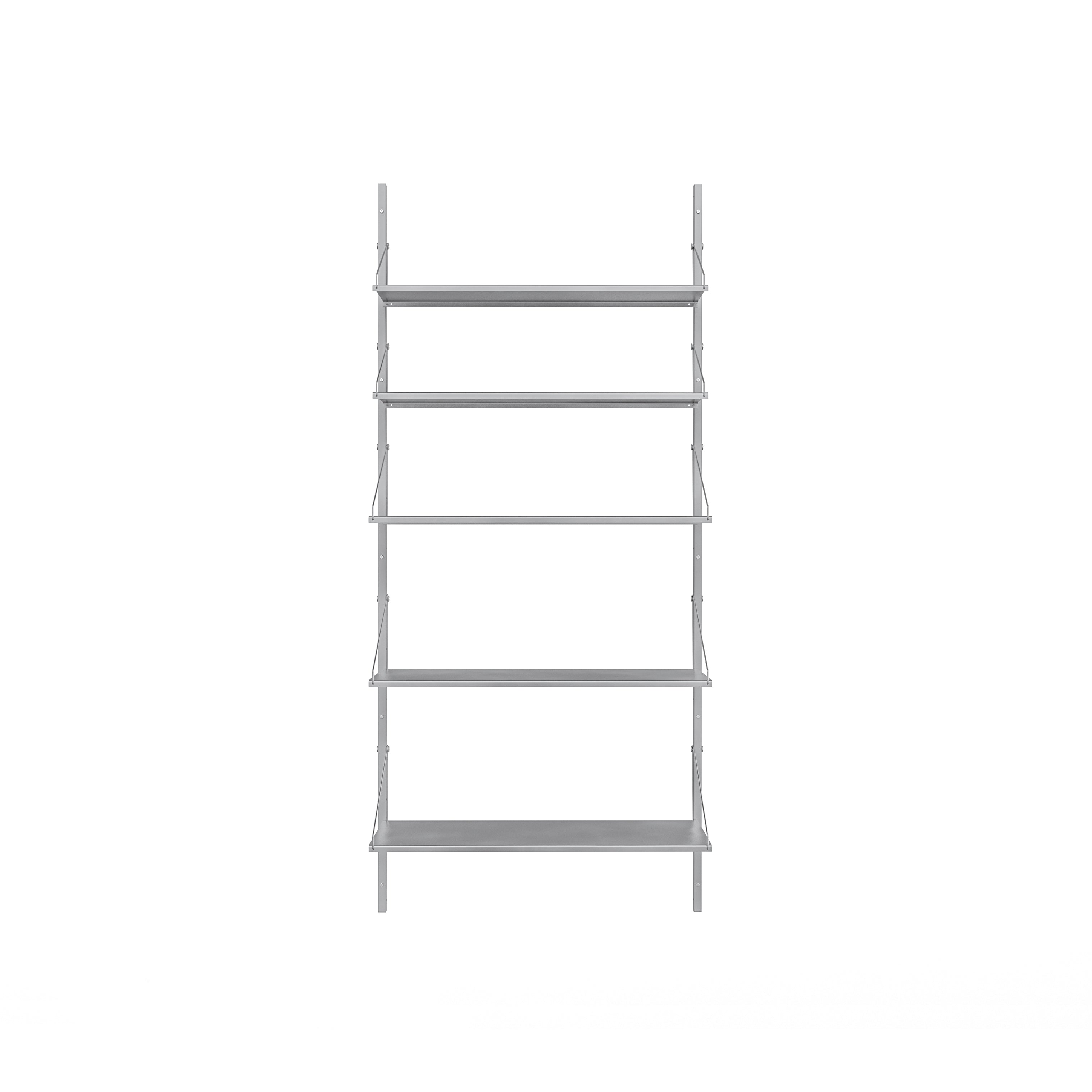 Shelf Library: Steel + High (W80) + Single Section + Stainless Steel