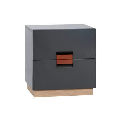 Frame Nightstand with 2 Drawers: Storm Grey