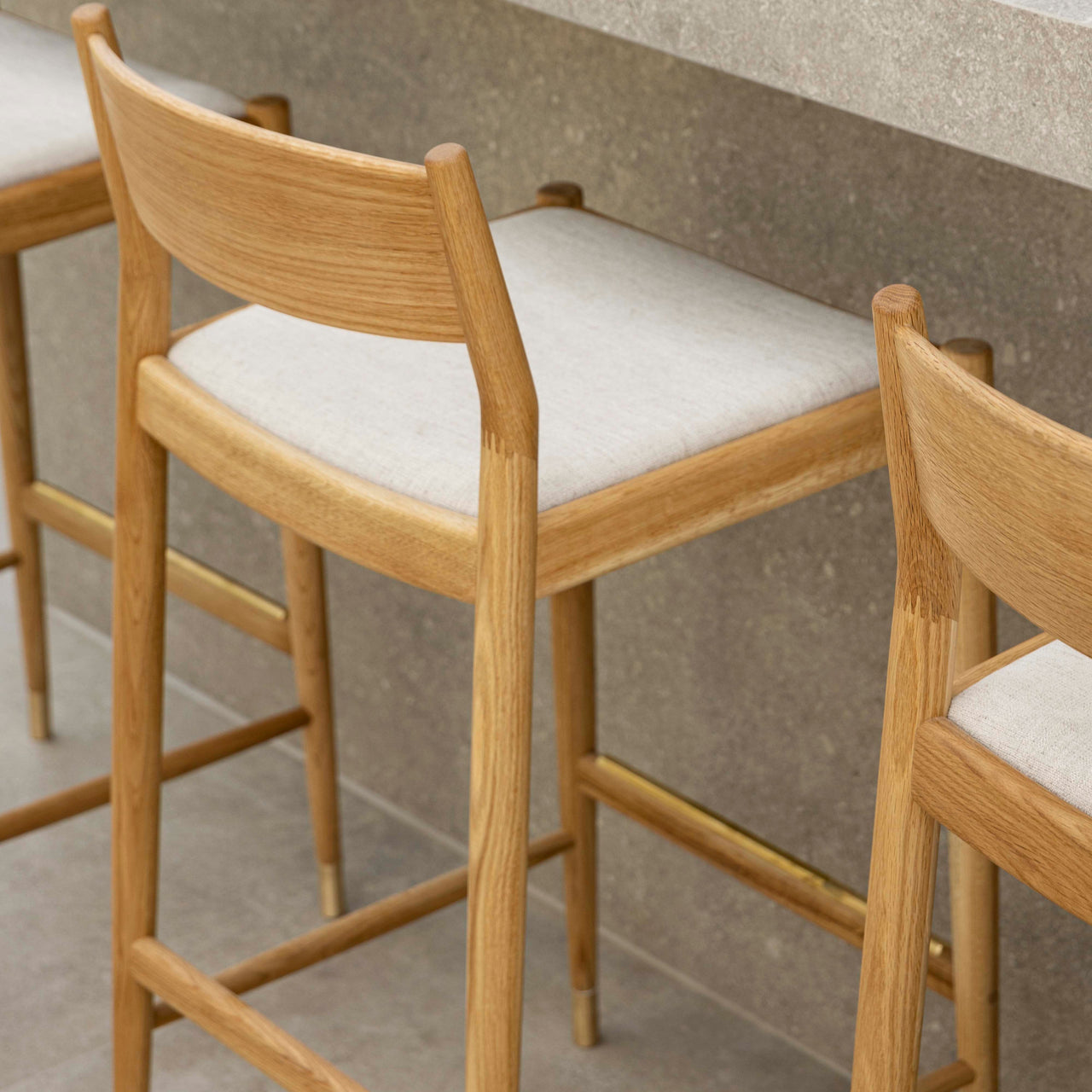 Minatomirai Cafe Bar + Counter Stool N-BS01: Upholstered
