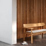 GL101 Timbur Outdoor Bench: Upholstered