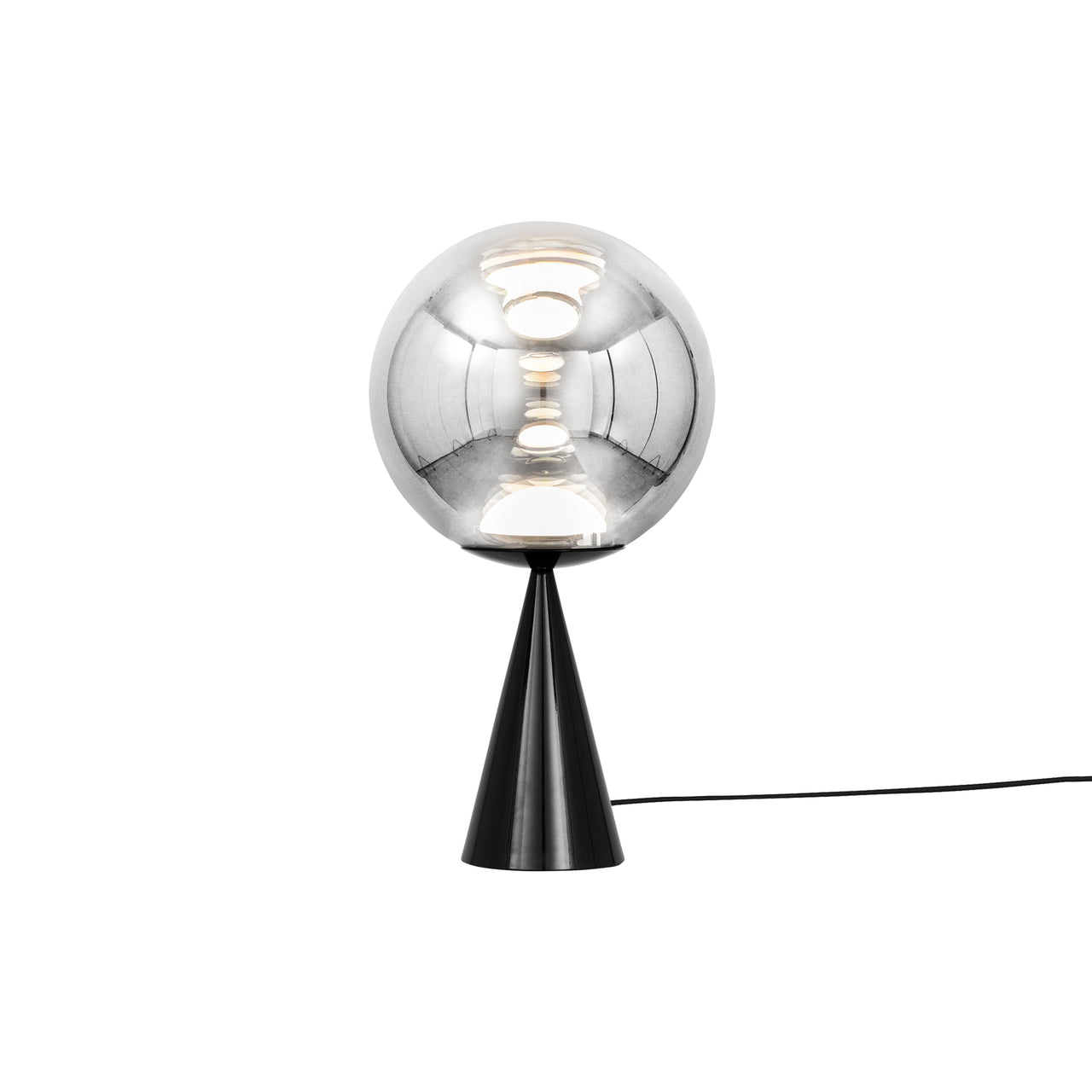 Globe Cone Fat Table Lamp: Silver