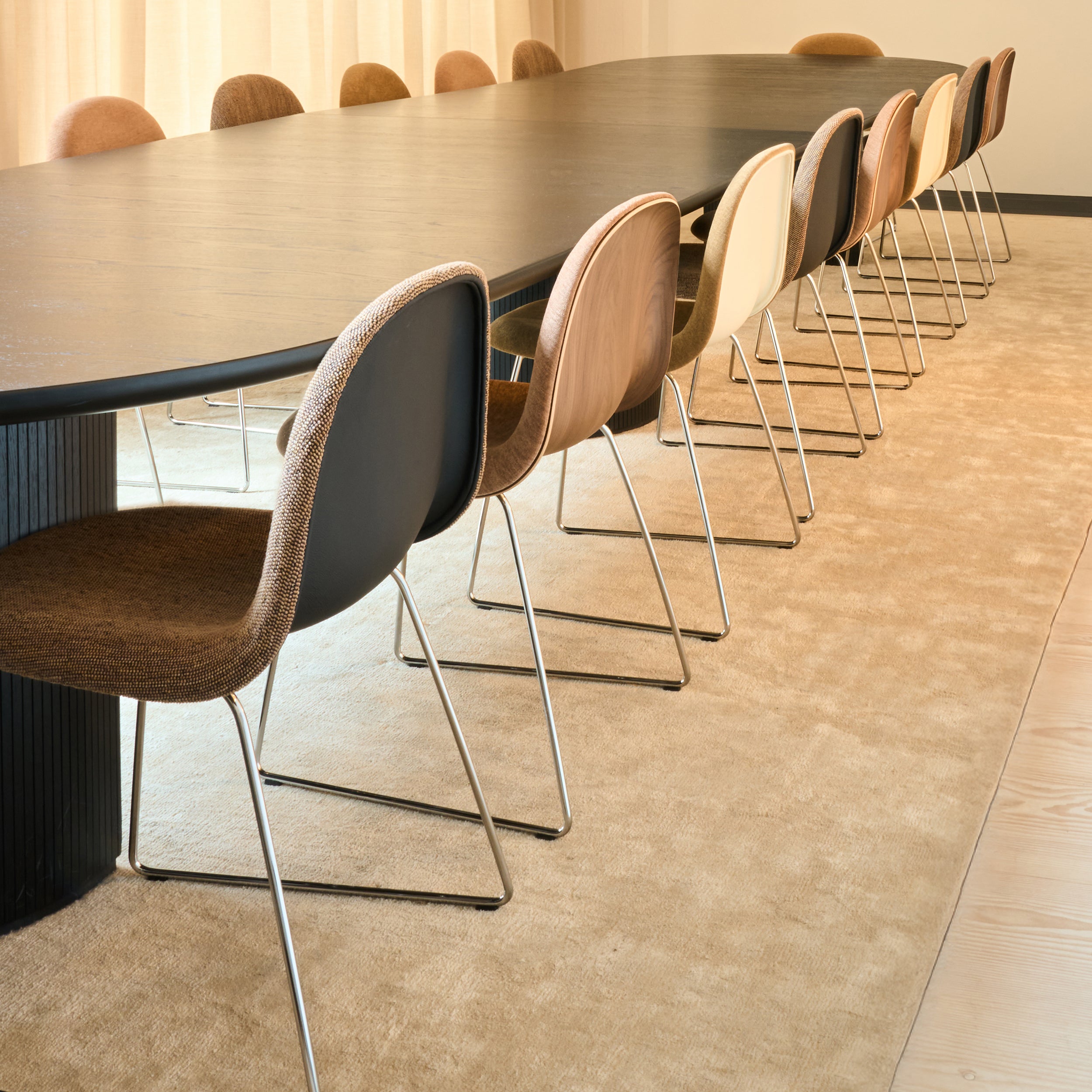 3D Dining Chair Stacking Sledge Base: Front Upholstered