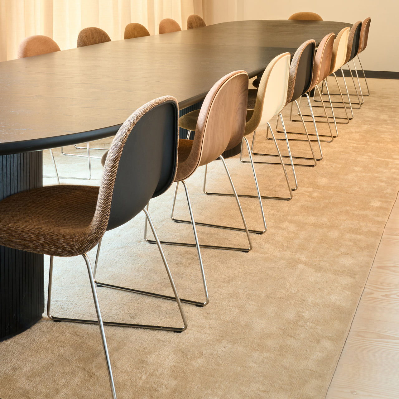 3D Dining Chair Stacking Sledge Base: Front Upholstered