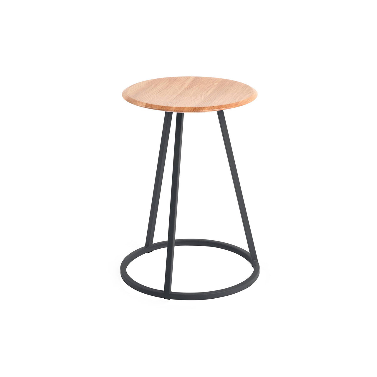 Gustave Stool: Natural Oak + Slate Grey