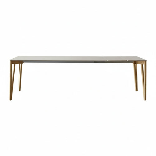 Decapo Extendable Dining Table: Medium + London Grey Fenix + Oak Edge + Flamed Oak