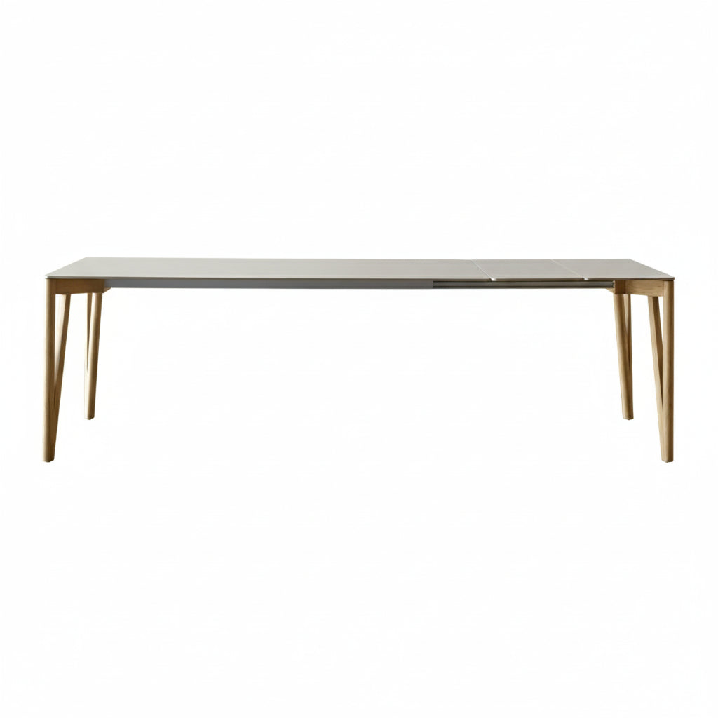 Decapo Extendable Dining Table: Medium + London Grey Fenix + Oak Edge + Flamed Oak