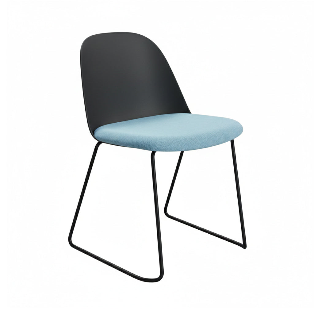 Mariolina Stacking Side Chair Sledge Base + Upholstered: Set of 2