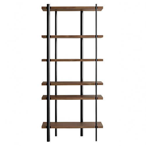 Milonga Book Shelf: Lacquered Black + Canaletto Walnut