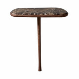 Consola Console Table: Emperador Marble + Walnut