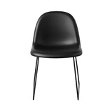 3D Dining Chair Stacking Sledge Base: Plastic Shell + Front Upholstered + Black