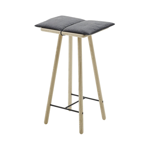 Georg Bar Stool: Oak + Dark Grey