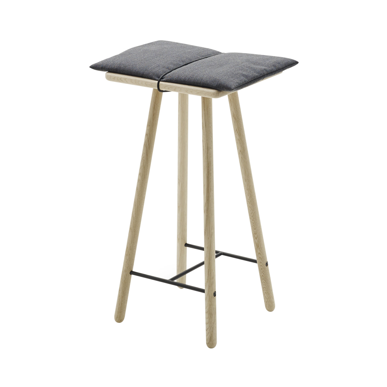 Georg Bar Stool: Oak + Dark Grey